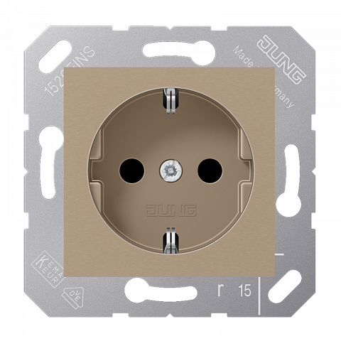 JUNG CD 500/CD plus Бронза Розетка Schuko 16А с пруж зажим для откидной крышки
