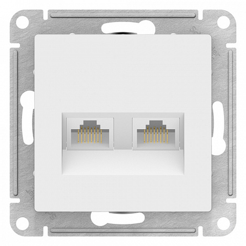 Systeme Electric AtlasDesign Лотос Розетка двойная компьютерная RJ45+RJ45, кат.5Е, механизм