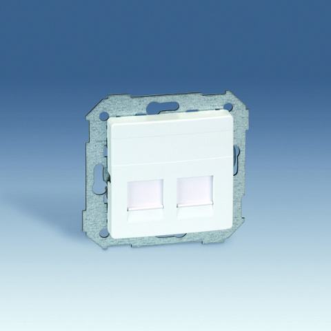 Simon 75 Мех Белый Адаптер на 2 RJ-45 75540-, 75541-, 75528-, 75544-39 АМР