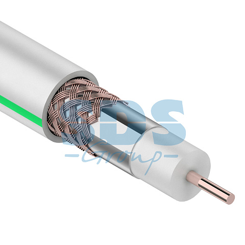 Кабель коаксиальный SAT 703B, 75 Ом, CCS/Al/Al, (75%), (бух20), белый PROCONNECT