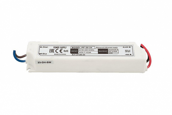 Блок питания SWG 24V 20W IP67 0,8A LV-20-24 001091