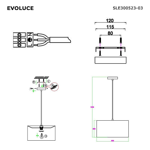 Подвесная люстра Evoluce Brescia SLE300523-03