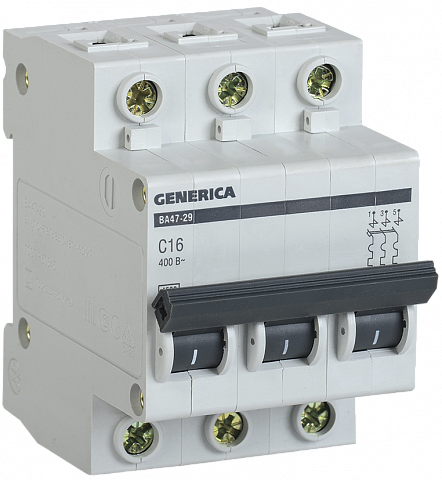 IEK GENERICA Авт. выкл. ВА47-29 3Р 63А 4,5кА х-ка С