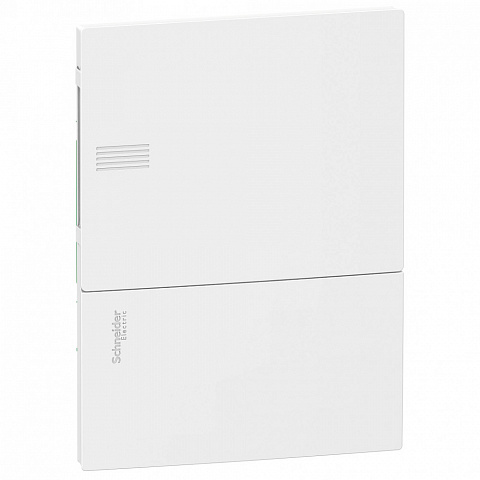 Schneider Electric RESI9 MP (Mini Pragma) Бокс встраеваемый с белой дверью 1 ряд/6 модулей, IP40, IK07, 63А, 2 клеммы, Италия