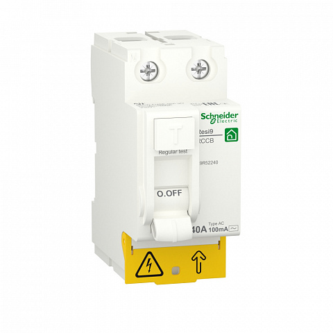 Schneider Electric RESI9 Выключатель дифференциального тока (УЗО) 40А 2P 100мА тип AC