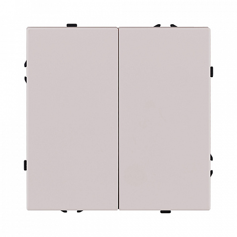 Выключатель 2-клавишный 10А/250В, кашемир матовый Kollinger Eclipse EC-004CM