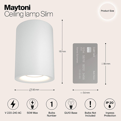 Накладной светильник Maytoni C012CL-01W