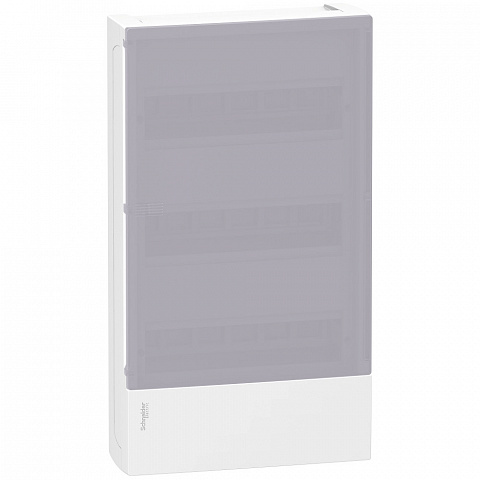 Schneider Electric RESI9 MP (Mini Pragma) Щит навесной с прозрачной дверью 3 ряда/36 модулей, IP40, IK07, 63А, 2 клеммы, Италия