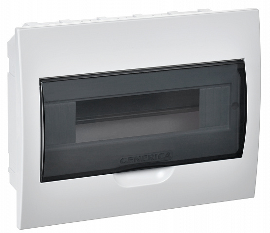 IEK GENERICA Корпус пластиковый ЩРВ-П-12 черн. прозр. дверь IP41