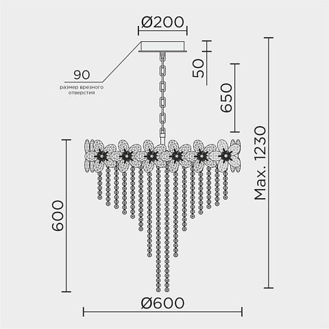 Подвесная люстра MODELUX ML.9521.600 GD