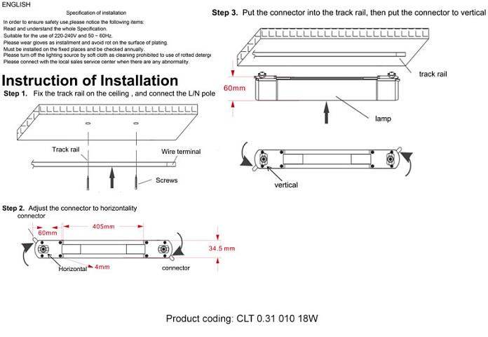 Светильник на шине Crystal Lux CLT 0.31 010 18W WH M4000K