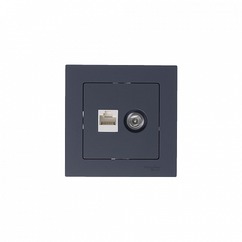 Systeme Electric AtlasDesign Грифель Розетка двойная комп+ТВ, RJ45+TV, кат.5E, механизм
