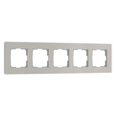 Рамка Werkel Senso на 5 постов дымчатый стекло soft-touch W0053117 4690389214301