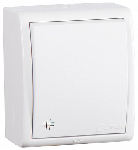 Simon 15 Aqua Белый Переключатель 1-клавишный перекрестный наружный, IP54