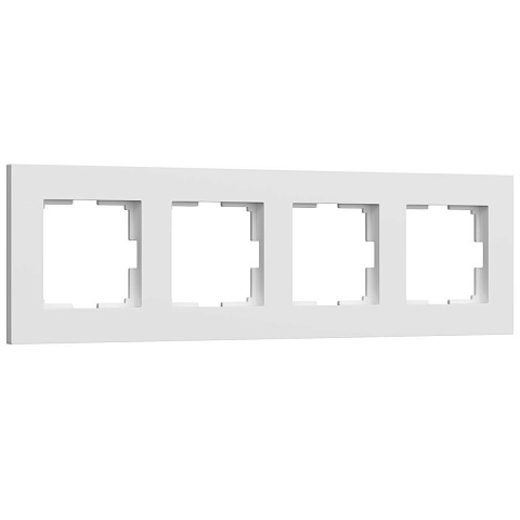 Рамка Werkel Slab на 4 поста белый софт W0042961 4690389193514