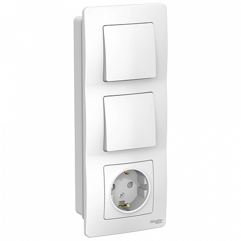 Systeme Electric Blanca внутр Бел Блок: Розетка з/к шт 16А, 250В+выкл1кл.+выкл 1кл.
