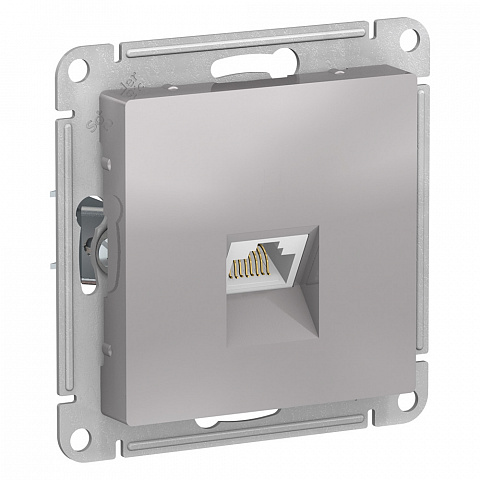 Systeme Electric AtlasDesign Алюминий Розетка компьютерная RJ45, кат. 6A, механизм