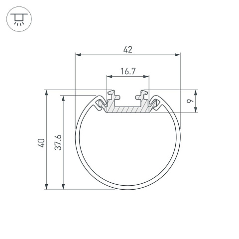 Профиль Arlight Round-D40-2000 Anod 044517