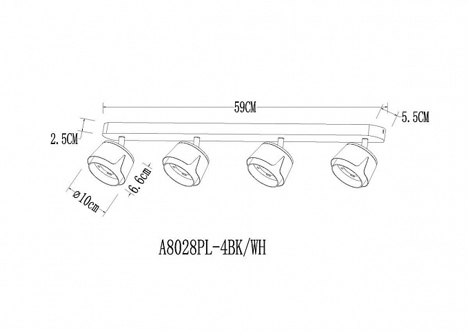 Спот ARTE Lamp A8028PL-4WH