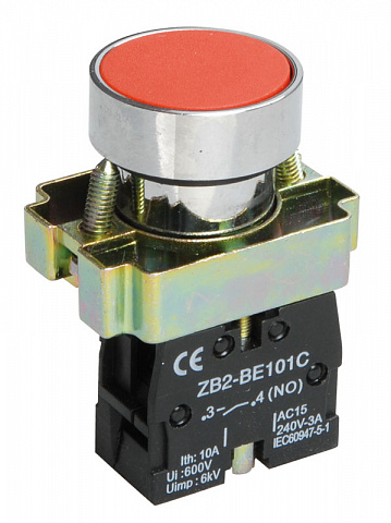 IEK LAY5 Кнопка управления LAY5-BA41 без подсветки красная 1з