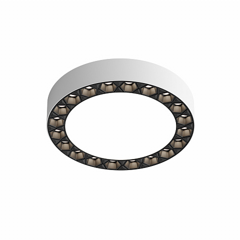 DK2840-WB Накладной светильник DUAL 12+12 Вт, LED 4000K, IP 20, d165mm, белый/черный, алюминий/акрил