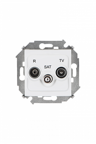 Simon 15 Белая Розетка R-TV-SAT одиночная, винт.зажим