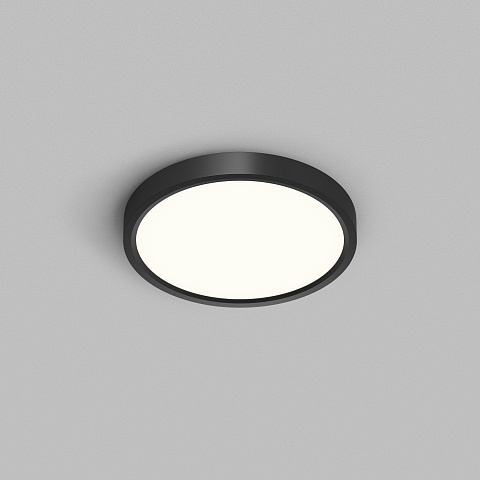 DK6520-BK Накладной светильник THIN, IP40, 18W, 3000K/4000K/6500K, переключатель цветовой температуры на корпусе, черный, полимер