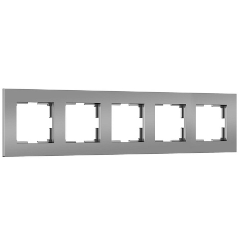 Рамка Werkel Slab на 5 постов серебро софт W0052965 4690389207952