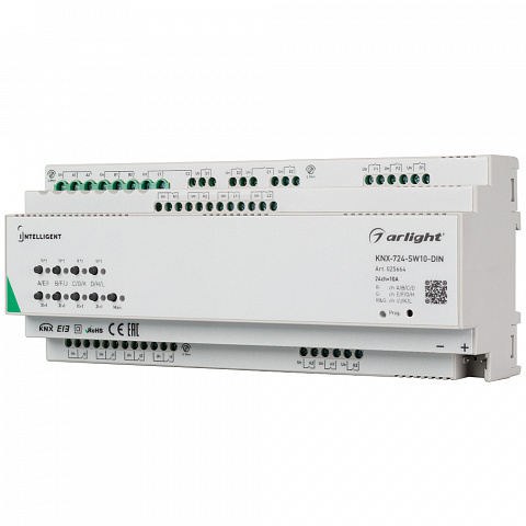 Arlight INTELLIGENT Релейный модуль KNX-724-SW10-DIN (BUS, 24х10A) (-)