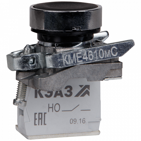 КЭАЗ Кнопка КМЕ4511м-черный-1но+1нз-цилиндр-IP54