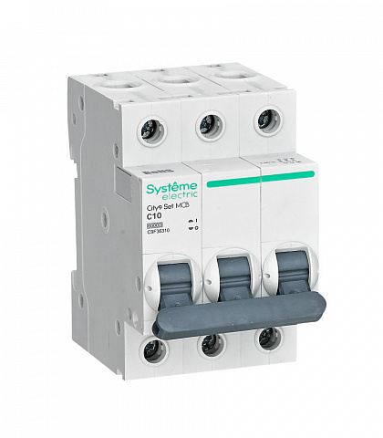 Systeme Electric City9 Set Автоматический выключатель (АВ) С 10А 3P 6kA 400В