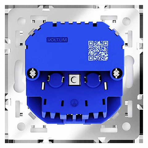 Розетка встраиваемая Voltum S70 с заземлением и защитными шторками, 16А, с USB, A+С, (белый матовый) VLS040502