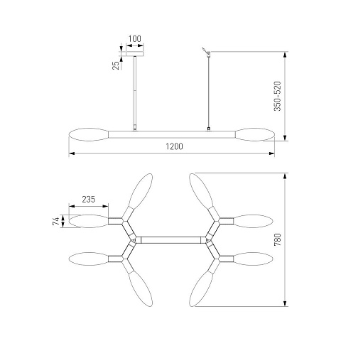 Потолочная люстра Eurosvet Covalent 30180 черный Smart