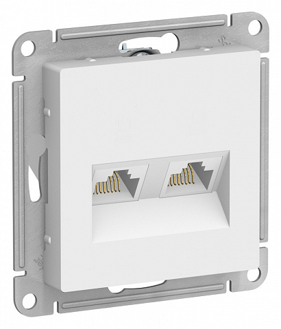 Systeme Electric AtlasDesign Лотос Розетка двойная компьютерная RJ45+RJ45, кат.5Е, механизм