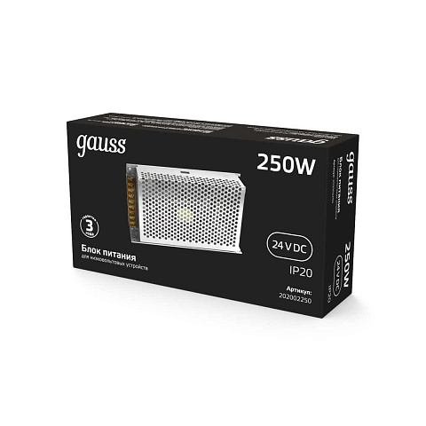 Блок питания Gauss 250W 24V IP20 202002250