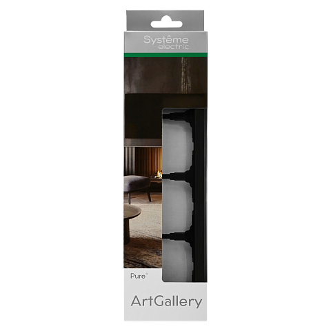 Systeme Electric ArtGallery Pure Матовое органическое стекло Черный Рамка 4-ая