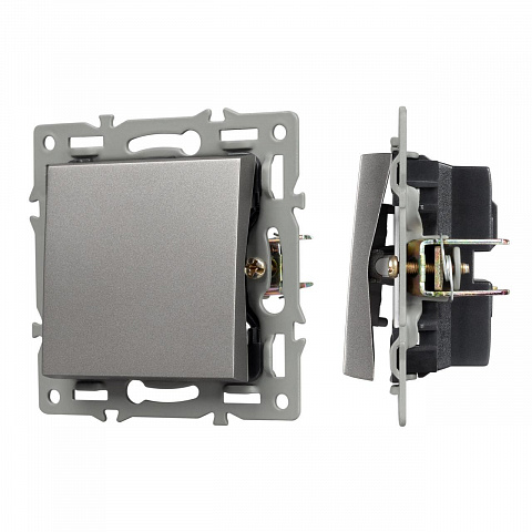 Механизм выключателя одноклавишный проходной SWT-MKP1-PL-GR (250V, 16A) Arlight 043716
