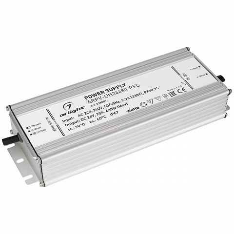 Блок питания Arlight ARPV-UH24480-PFC 24V 480W IP67 20A 028087