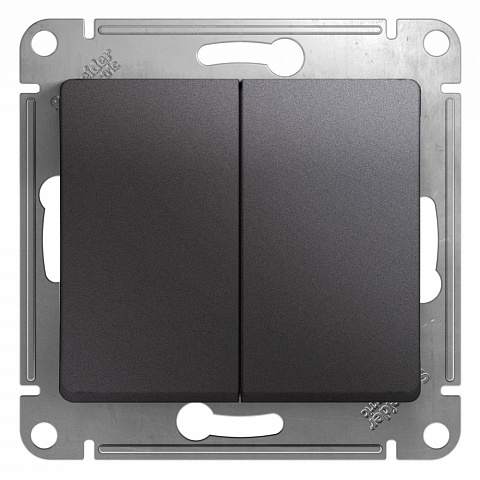 Systeme Electric Glossa Графит Переключатель 2-клавишный, сх.6,10AX