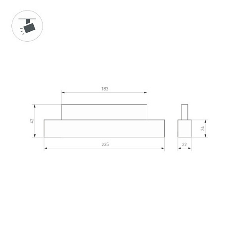 Трековый светодиодный светильник Arlight Mag-Orient-Flat-L235-8W Warm3000 035835