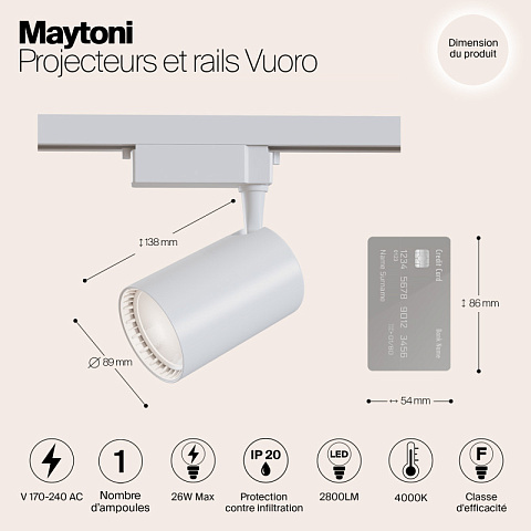 Светильник на шине Maytoni TR003-1-30W4K-W