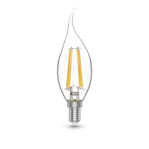 Лампа светодиодная филаментная Gauss E14 4,5W 4100К прозрачная 1041125