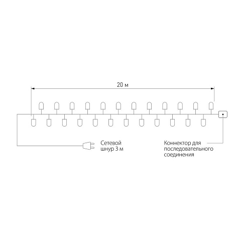 Гирлянда Eurosvet нить 10м IP65 400-101 белый с мерцанием