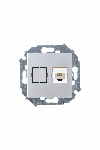 Simon 15 Алюминий Розетка компьютерная 1-ая RJ45 кат.5е