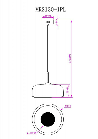 Подвесной светодиодный светильник MyFar Charlie MR2130-1PL