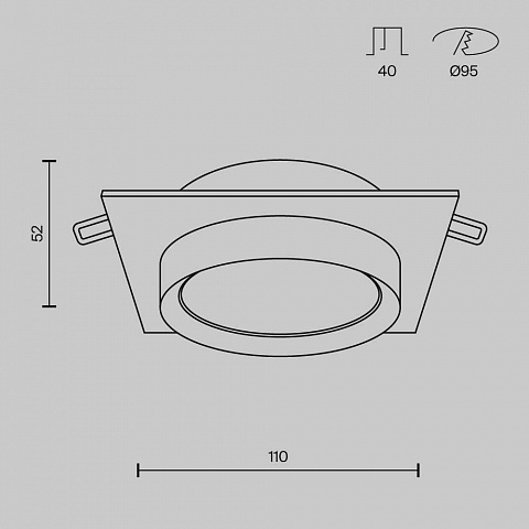 Встраиваемый светильник Maytoni DL086-GX53-SQ-WB
