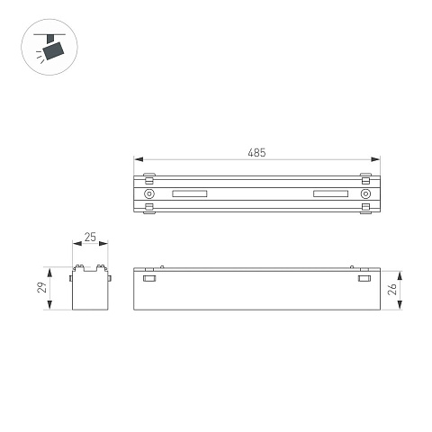Трековый светодиодный светильник Arlight Mag-Vibe-Flat-L485-24W Day4000-Mix 045021