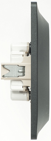 Systeme Electric Glossa Антрацит Розетка 2-ая б/з ,16А (в сборе)