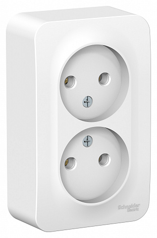 Systeme Electric Blanca наруж Бел Розетка 2-ая б/з без шторок 16А, 250В, изолир. пластина