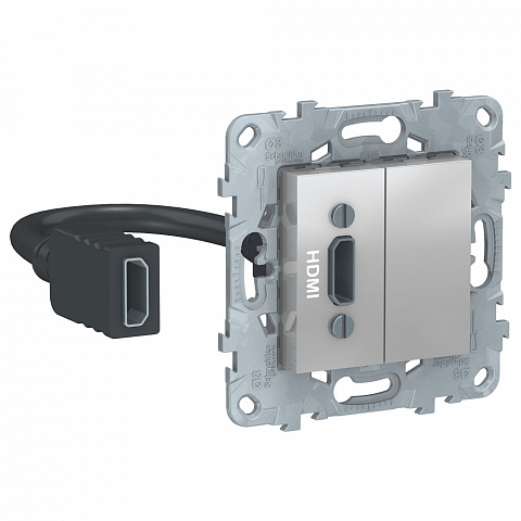 Schneider Electric Unica New Алюминий Розетка HDMI